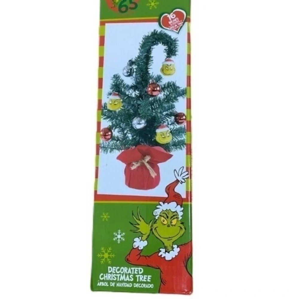 Dr. Seuss Grinch Mini Christmas Tree NEW Ornaments Santa Holiday Decor